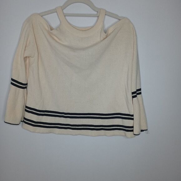 Anthropologie knitted knotted cold shoulder top size small - Picture 1 of 12
